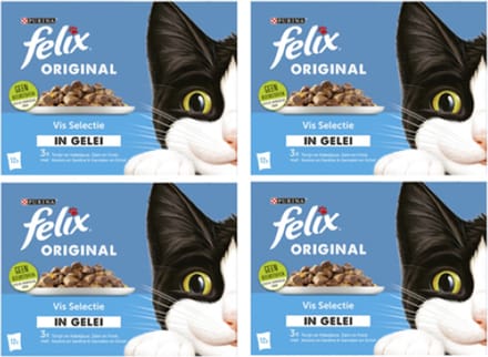 4x Felix - Original Vis Selectie in Gelei - Kattenvoer Natvoer - 12x85g