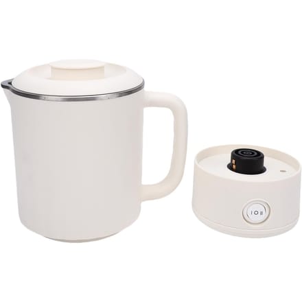 Draagbare Elektrische Waterkoker Wit 600ml Roestvrijstalen Binnenkant Geïsoleerde Warmwaterkoker voor Thee Koffie Fixed Handle white