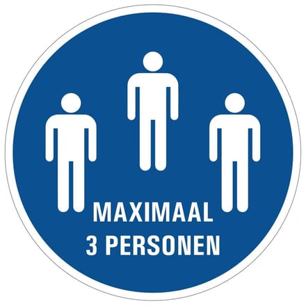 Maximaal 3 personen bord - kunststof 200 mm