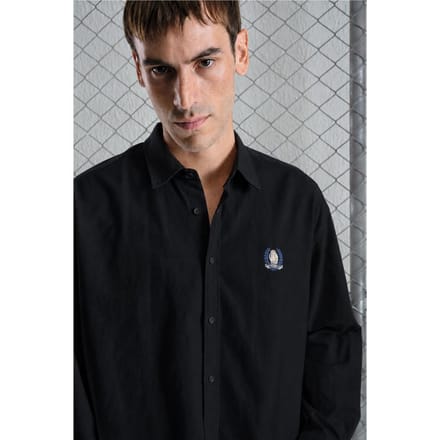 Heren Geborduurd Katoenen Poplin Shirt