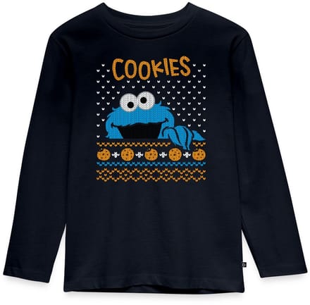 Sesamstraat Koekiemonster Cookies Lelijk Kerst Premium T-Shirt Kinderen