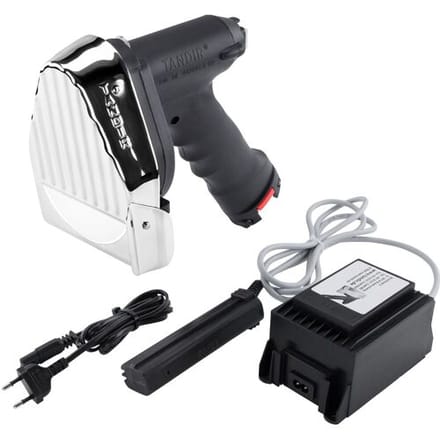 TANDIR® Elektrisch kebabmes II 100 - incl. 2 messen, slijpsteen, kabel & tafelvoeding zilver