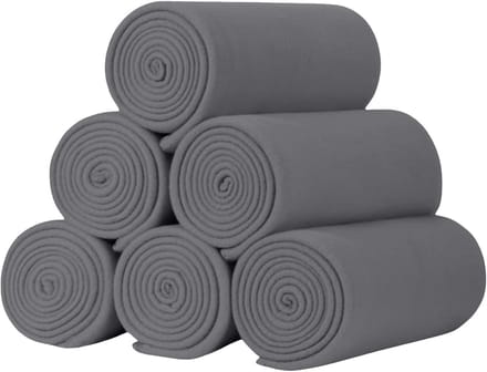 Fleece Dekens - Zachte Plaids - Comfort Thuis - Ademend Materiaal - Pak van 6 - Grijs