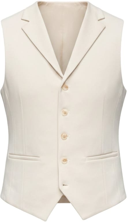 OMBRE Gilet - Slim Fit - Knopen - Effen Beige M