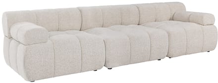 Vente-unique Modulaire vierzitsbank in gemêleerde beige stof FACIVIL