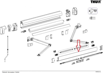 Thule Lead Rail 5200 4.00 Wit