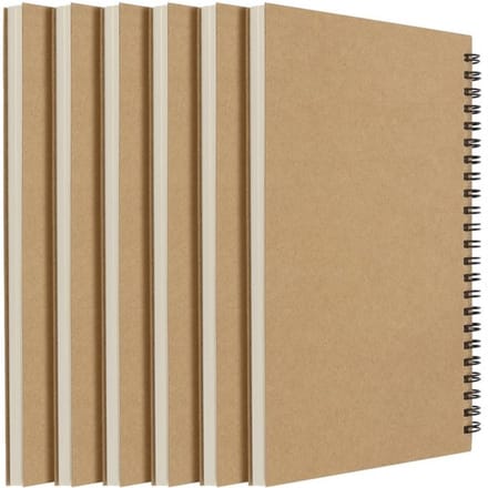 Jhubersproducts - A5 schetsboek - 6 stuks spiraalgebonden