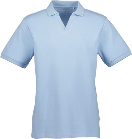 Blue Seven - Polo 321184 blauw uni KM v-hals - maat L