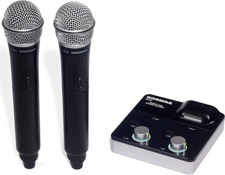 Draadloos Microfoonsysteem - Handheld Microfoon Set - Presentaties Geven - Dubbel Kanaal Systeem - 30 m Bereik - Zwart