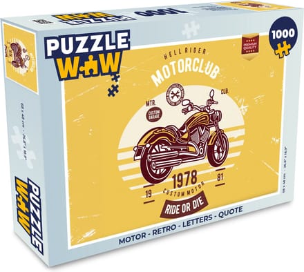 Puzzel Motor - Retro - Letters - Quote - Legpuzzel - Puzzel 1000 stukjes volwassenen