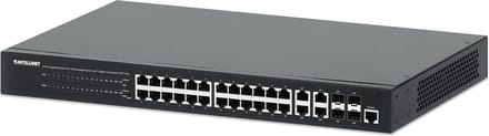 Intellinet 24-poorts Gigabit Ethernet PoE+ webbeheerde switch met 4 Gigabit combo Base-T/SFP-poorten