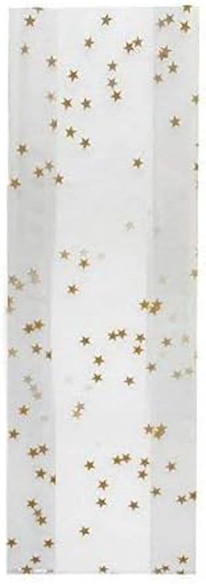 Luxe Geschenkzak PP met Gouden Sterrenmotief 20 x 48 cm