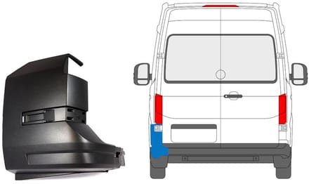 Achterbumper hoek voor Volkswagen Crafter 2017- / Links