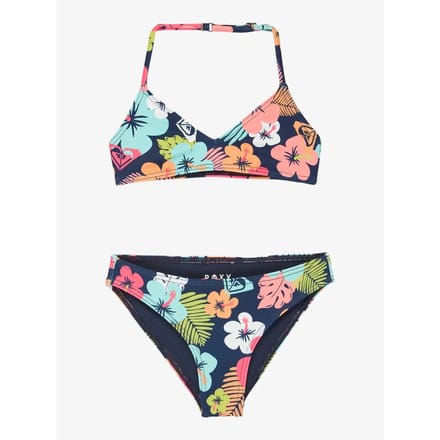 Roxy Morning Flower Triangle Bralette Bikini Blauw 6 Years Meisje