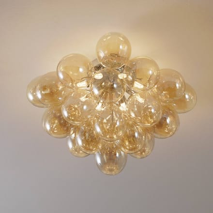 Maytoni Plafondlamp Balbo, glazen barnsteen