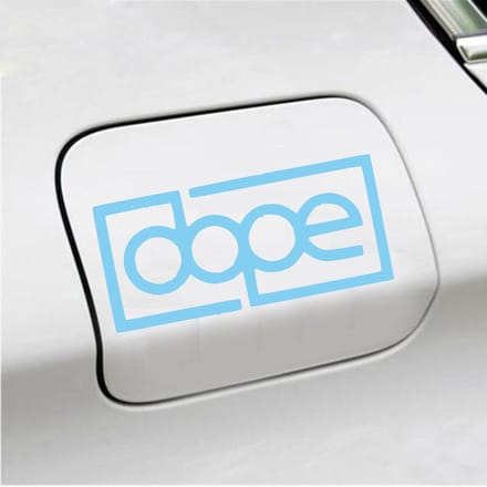 Bumpersticker - Dope - 6,8 X 14,8 - Licht Blauw