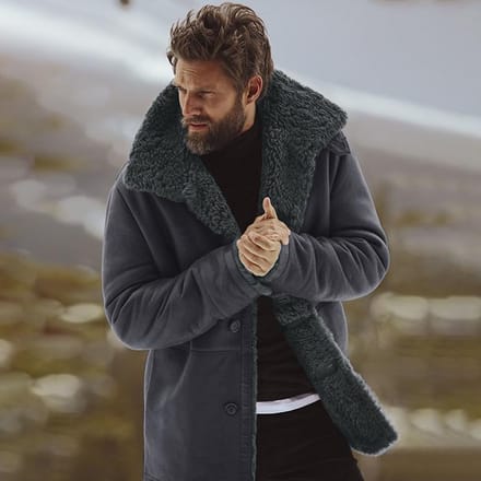 Winterjas Warme Jas Herenjas Bont Een 3XL black