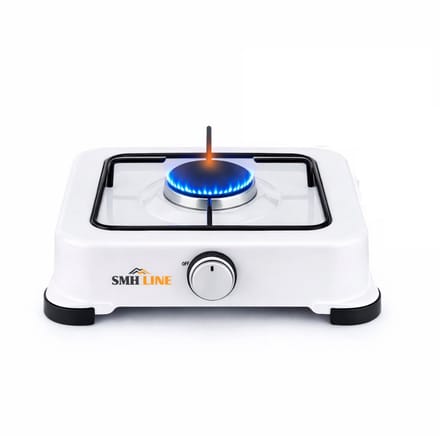 SMH LINE® Gas kooktoestel 1 pits - Camping kooktoestel - Gaskomfoor - Wit
