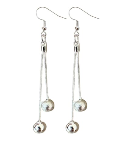 oorbellen- two balls- zilver- Charme Bijoux