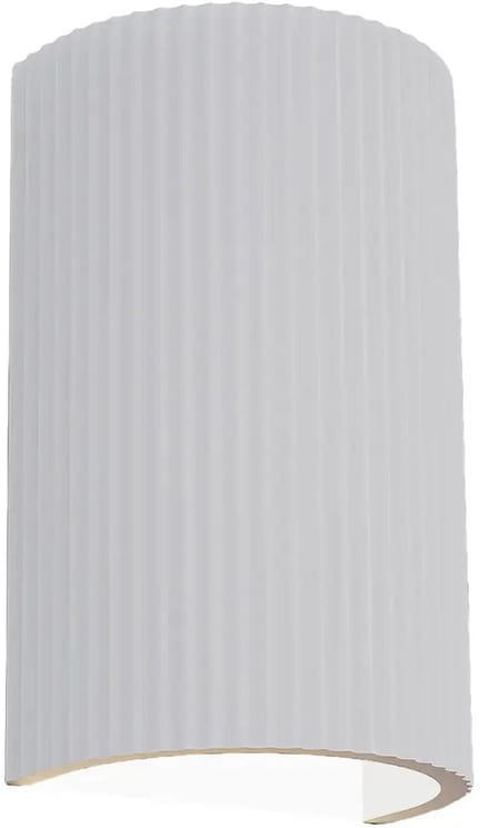 Artdelight - Wandlamp Nantes ribbel H 18 cm gips wit