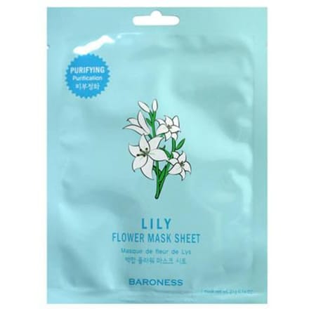 BARONESS Masque en tissu Fleur de Lys, 21 g - Masque en tissu à l'extrait de fleur de lys blanc