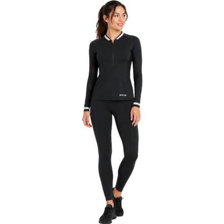 Skins Dames/Dames Quarter Zip Base Layer Top (Zwart)