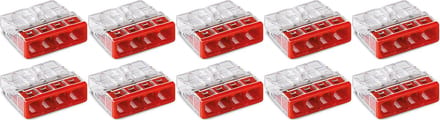 WAGO - Lasklem - 4 Polig - 0.5-2.5mm2 - Rood - 10 Stuks