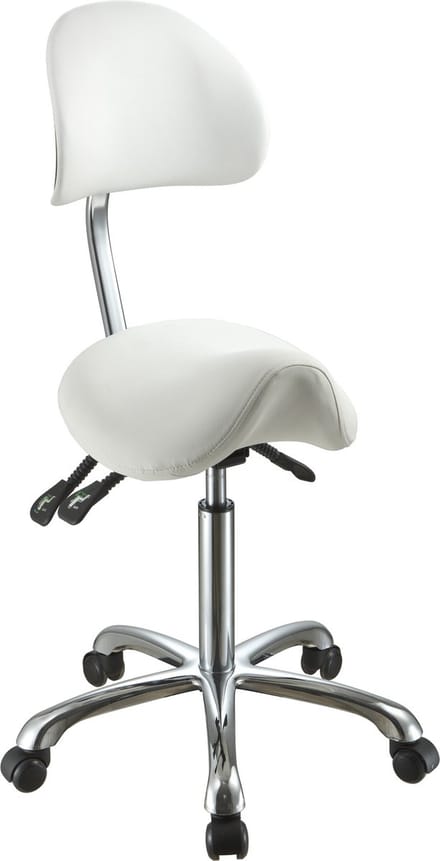 Collini Royal Supremo Ergonomische Zadelkruk Wit | Professionele Tabouret | Verstelbare Werkkruk