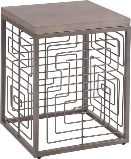 Jungle-Bijzettafel - Beton - Grijs Metaal