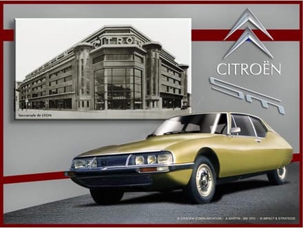 Metalen Bord 30x40 Citroen SM Jaune 30x40 cm