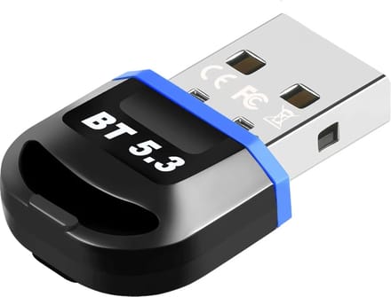 DrPhone Bluelink B2 – USB Bluetooth 5.3 Adapter – Bluetooth Ontvanger - Bluetooth Dongle - Bluetooth 5.3 - PC - Laptop - Toetsenbord – Bereik Tot 20M - Muis - Audio – Zwart