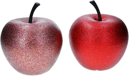 Set van 2 Aardewerk Potten Decoratieve Appel XS Koper (Rood) & Brons - 1x E2206-S1-GLMC & 1x E2206-S1-GLMB