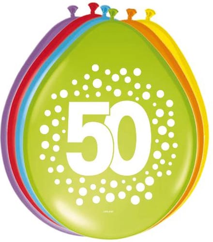 Ballonnen 12in/30cm Rainbow Dots 50 /8