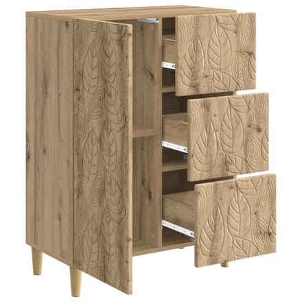 vidaXL - Dressoir - Artisanaal - eiken - 66 - x - 34,5 - x - 90 - cm - Bewerkt - hout