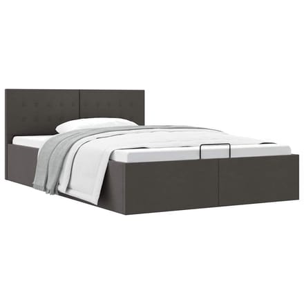 vidaXL - Bedframe - met - hydraulische - opslag - stof - donkergrijs - 120x200 - cm
