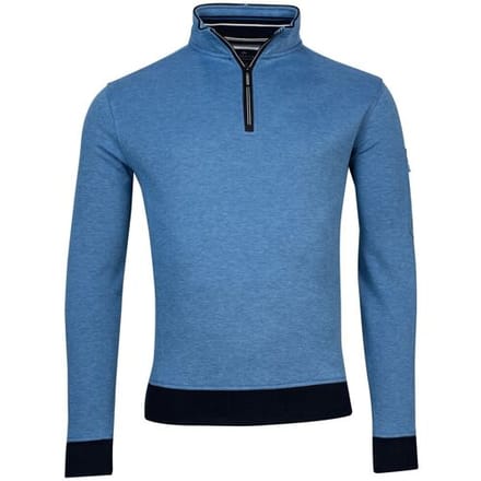 Baileys Trui Sweater Half Zip 2-Tone Oxford Doubleface Jacquard Interlock Cobalt / male