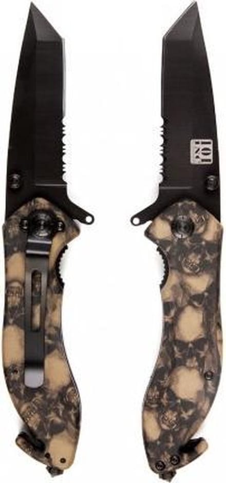 101inc Zakmes Skull + Clip zwart