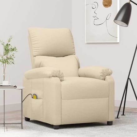 vidaXL - Massagestoel - stof - crèmekleurig