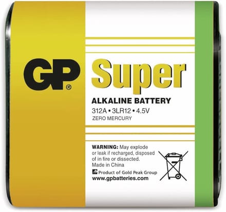 Platte Batterij - Blok Batterij - Huishoudelijk Gebruik - Lange Levensduur - 4.5 Volt - Zwart