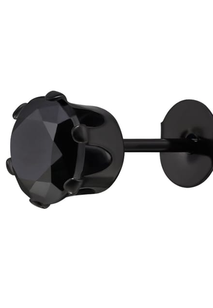 Runde 6 mm Oorbellen aus Edelstahl mit Zirkonia