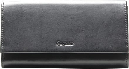Esquire Portemonnee New Silk Ladies Long Wallet Black Zwart