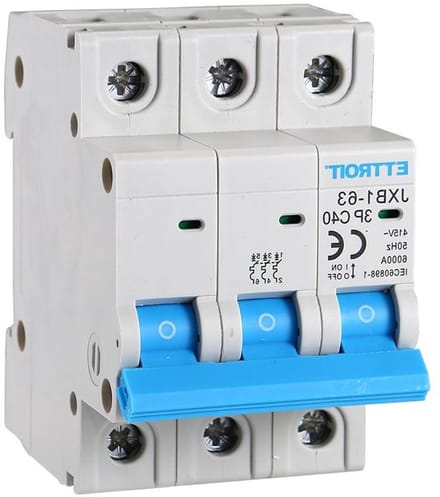 Driepolige Schakelaar - Thermische Schakelaar - Installatie Beveiligen - Automatische Stroomonderbreker - 3 DIN Modules - Wit