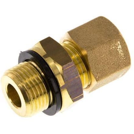 G 3/8'' Buitendraad x 10mm Messing Rechte Knelfitting met PA Afdichting 95 Bar DIN EN 1254-2