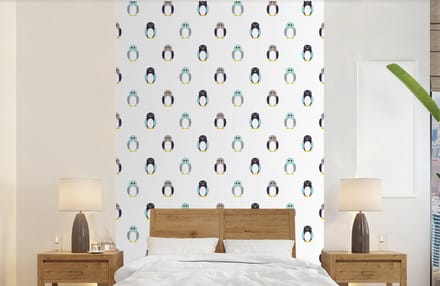 Behang - Fotobehang Design - Dieren - Pinguïn - Breedte 140 cm x hoogte 220 cm