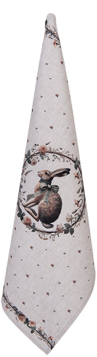 Clayre & Eef Theedoek 50x70 cm Beige Katoen