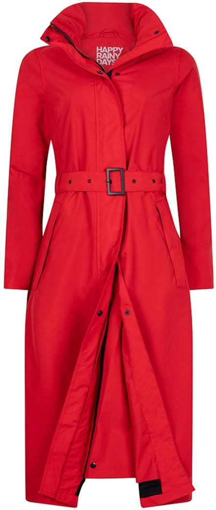 Happy Rainy Days Lange Regenjas Dames Montreal Rood