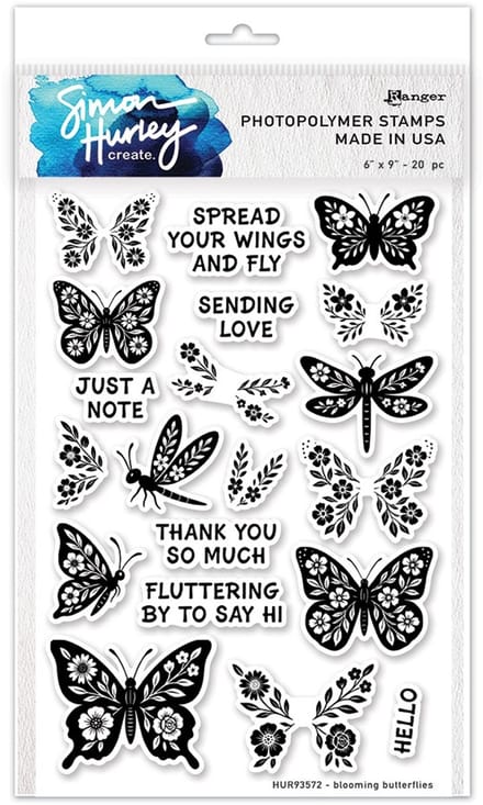 Simon Hurley clear stamps - Blooming butterflies