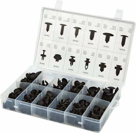 HBM 192-delige Assortiment Bekleding Clips voor Gereedschapswand