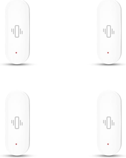 Trillingssensor - Schokmelder - Huisbewaking - Real-time meldingen - 4 stuks - Wit