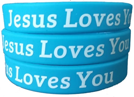 Siliconen Armband - Jesus Loves You - Lichtblauw